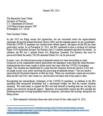210124 Letter to Secretary of Treasury 210124 Letter to Secretary of Treasury