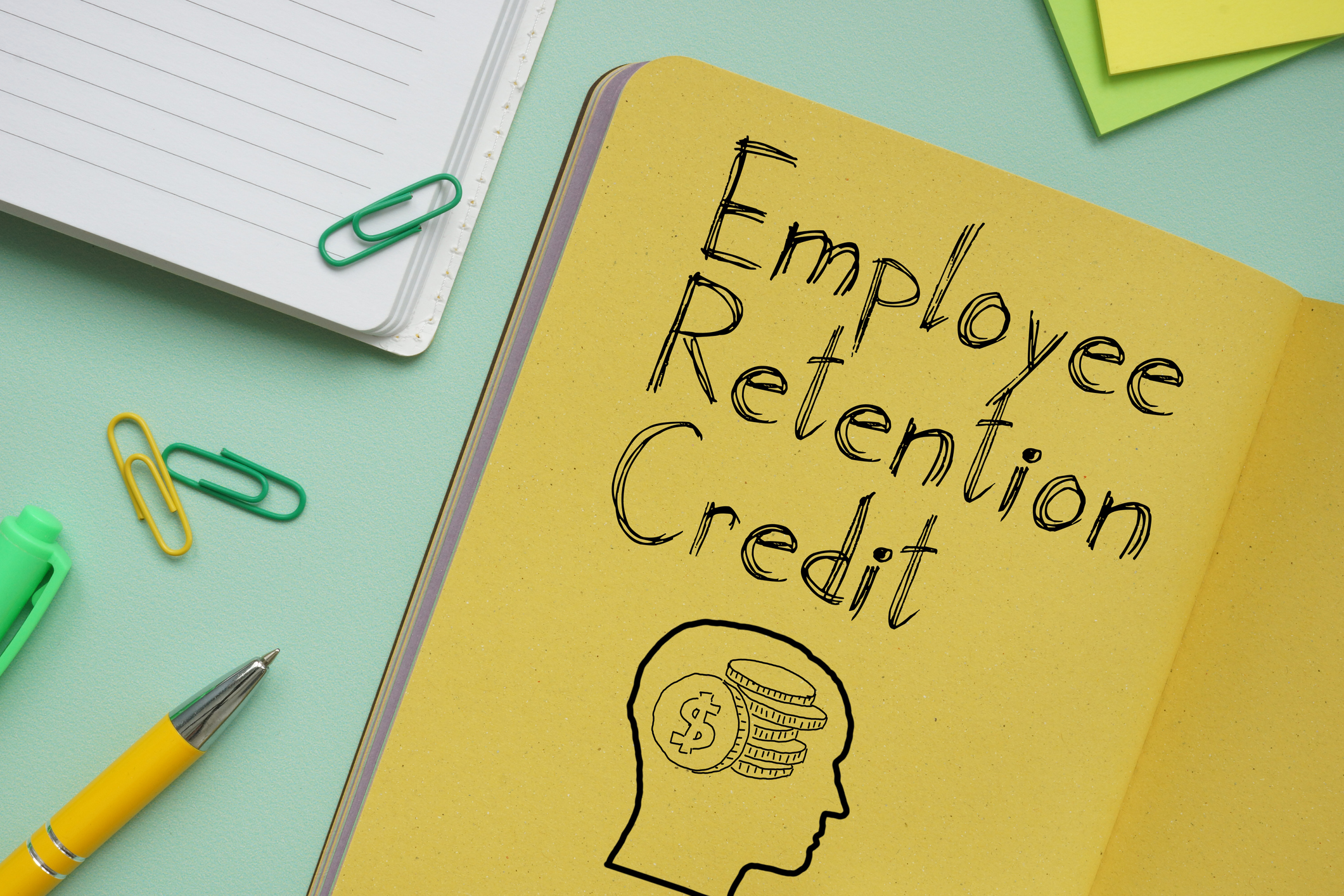 Photo of Employee Retention Credit on a notebook