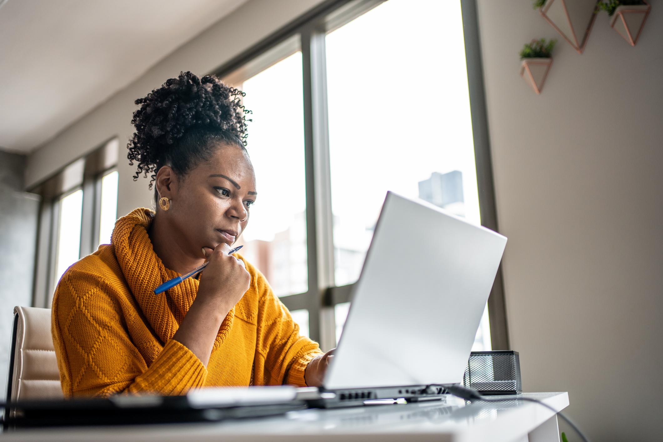 Photo of woman working in an office