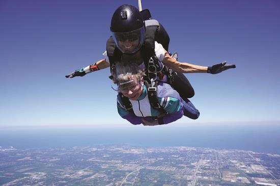 Darlene Kittredge skydiving