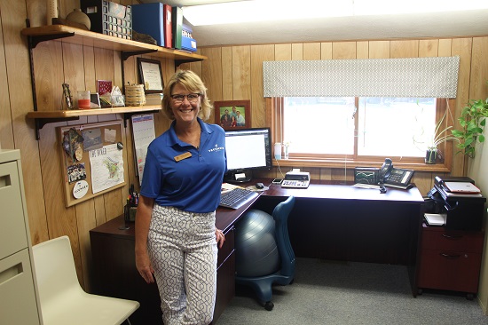 Laura Carson in her office at Camp Tecumseh