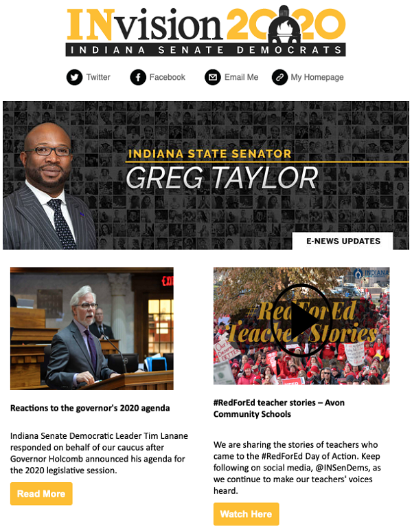 Legislator E-Newsletter Example