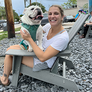 IMG_1364 Photo of Madeline with her English bulldog, Harley