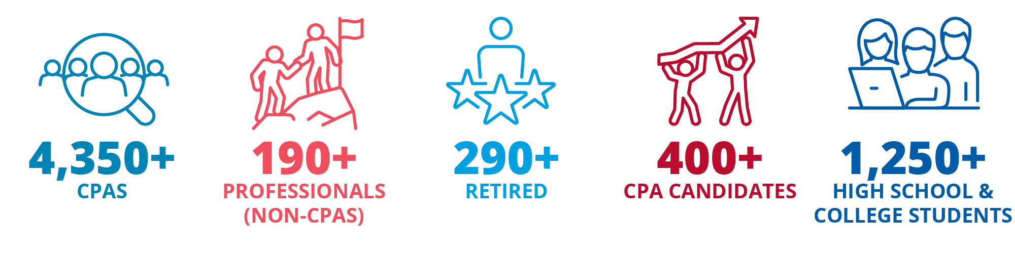 graphic showing numbers of INCPAS member types