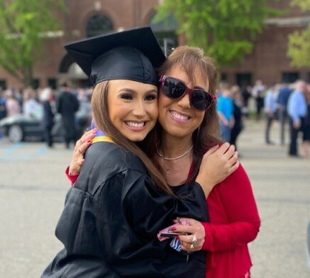 Malayna and her mom, Monica, at her college graduation