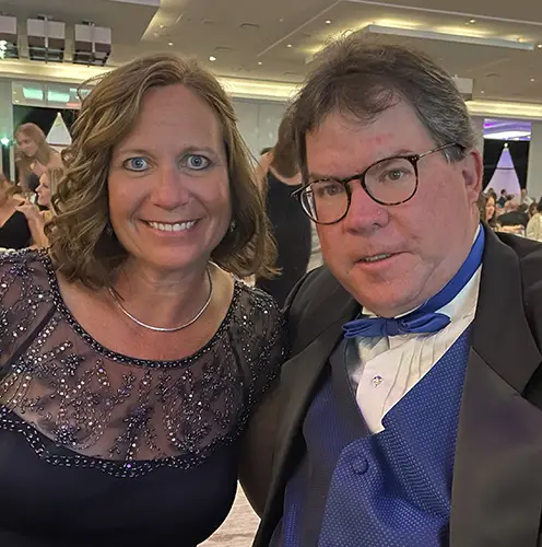 Ashley enjoying an evening out with her husband, Frank